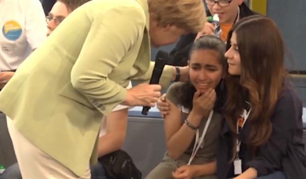 VIDEO: Merkel explains tough asylum policies to crying girl