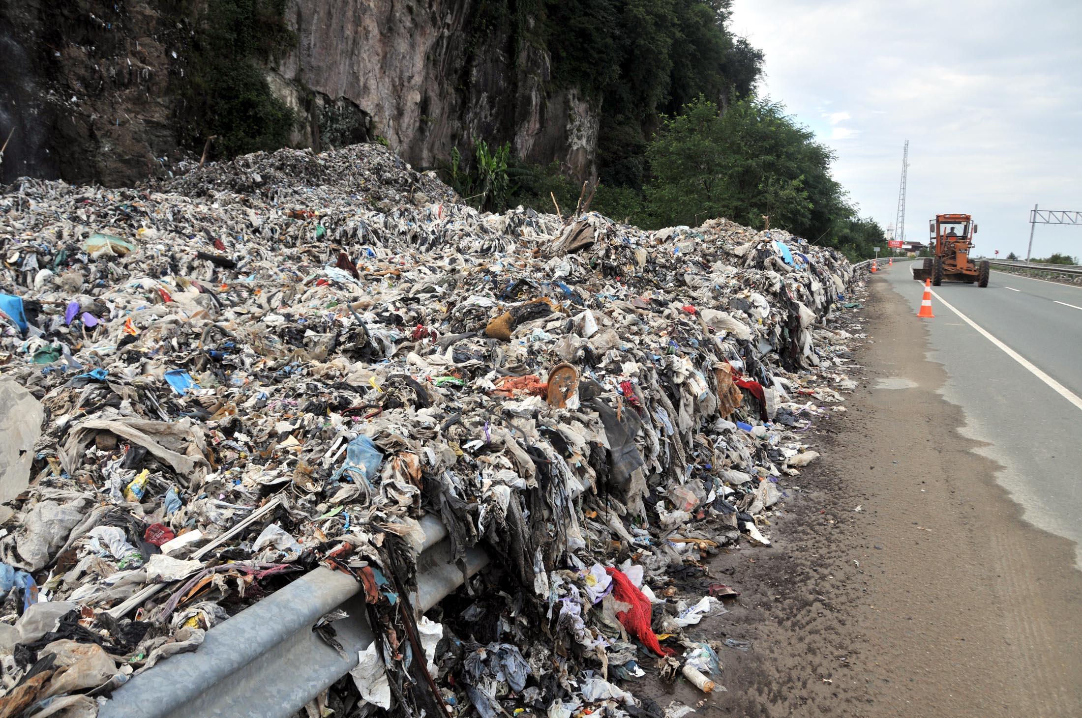 Floodwater reveals illegal dumping site in Black Sea town