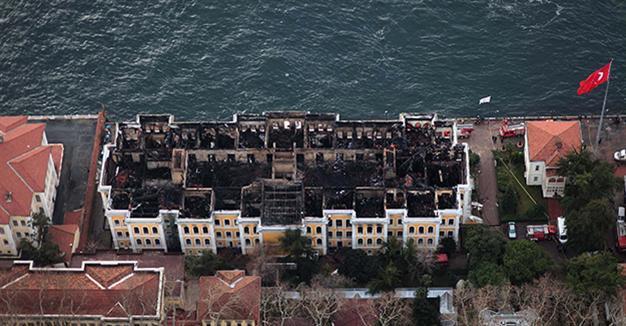 Historic university building in Istanbul awaits restoration three years after fire