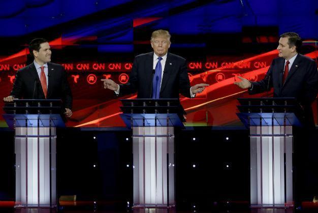 Fight night: Rubio, Cruz gang up on Trump in debate ploy
