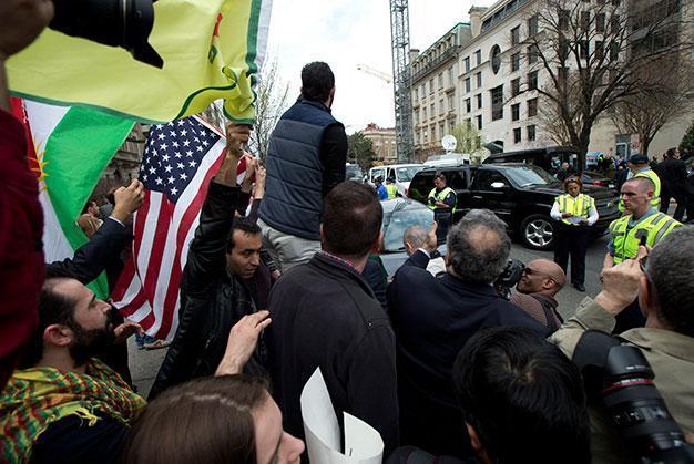 Turkish security manhandles journalists at Washington event