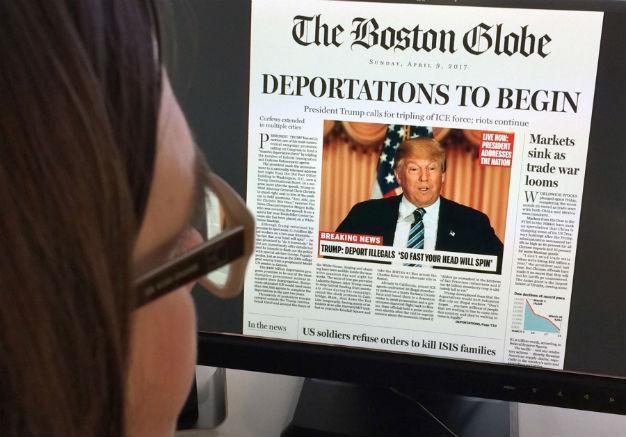 US newspaper publishes fake President Trump frontpage