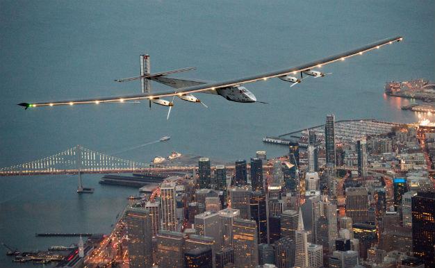 Solar-powered plane lands in California after Pacific crossing