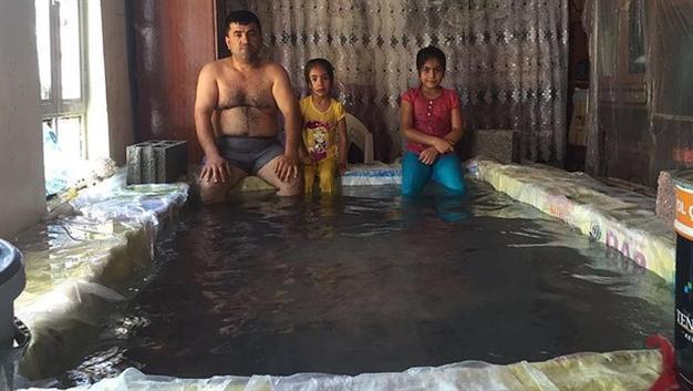 Man builds ‘pool’ inside his home in Turkey’s southeast