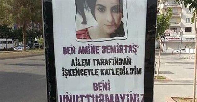 Posters of woman killed by brother hung in streets in Turkey’s southeast