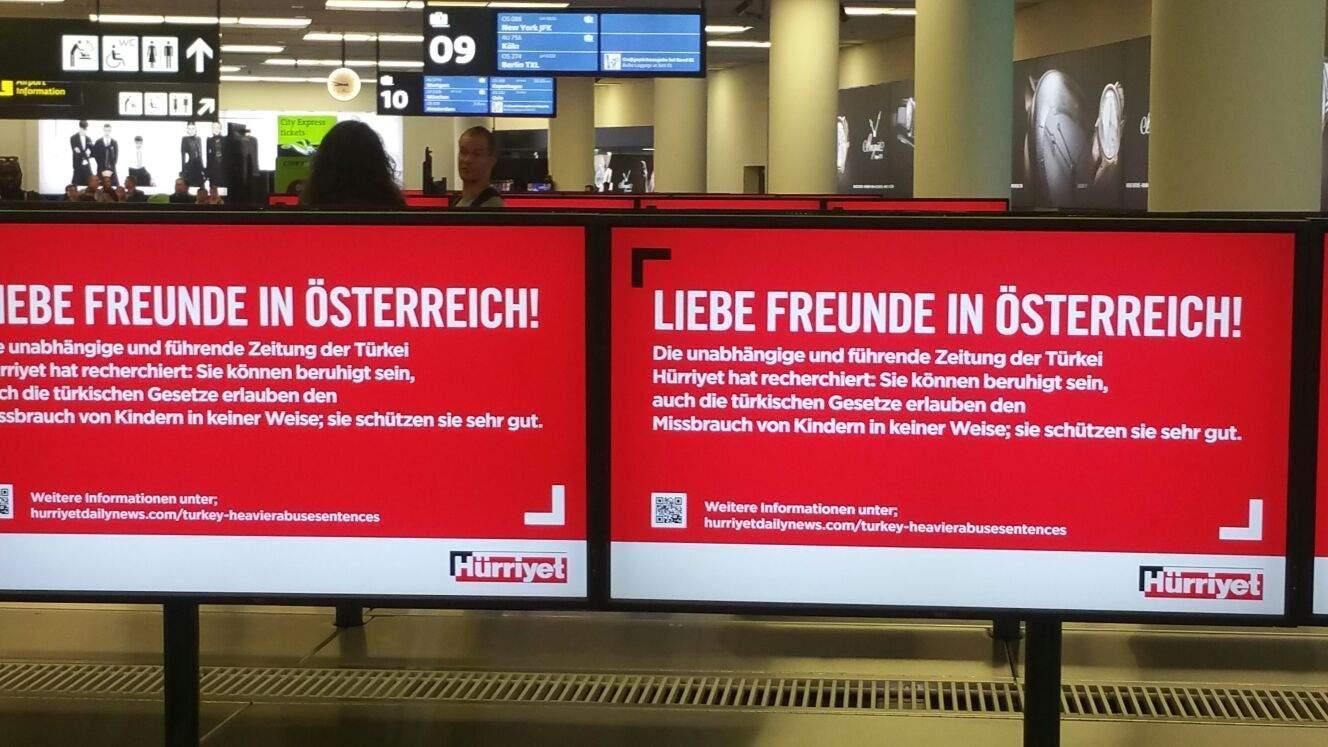 Turkey protects its children, Hürriyet ad tells Austrians