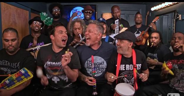 Metallica performs Enter Sandman on toys with Jimmy Fallon