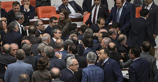 Turkish Parliament speaker meets parties after punches fly at General Assembly