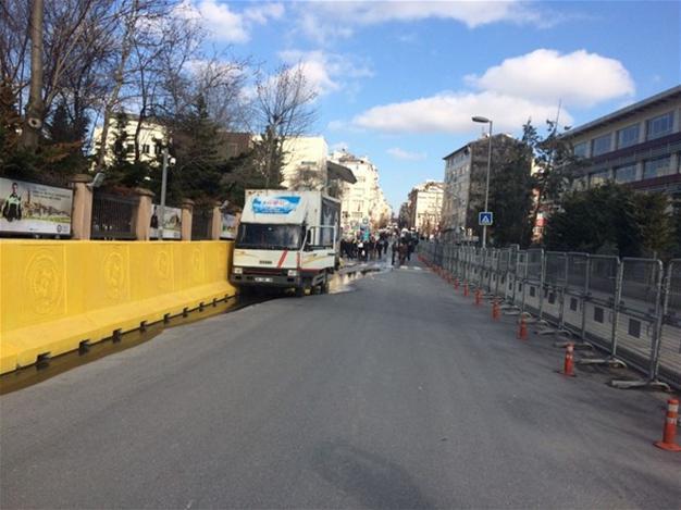 Driver detained after truck breaks security barrier in Istanbul police headquarters