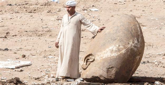 Colossus probably depicting Ramses II found in Egypt