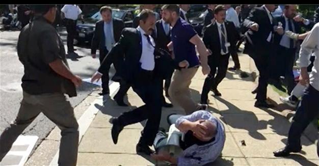 Two detained over brawl during Erdoğan’s US visit: Police
