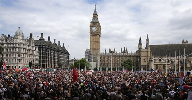 Thousands protest in London against austerity, PM