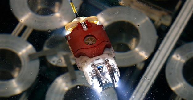 Underwater robot probes inside Fukushima reactor