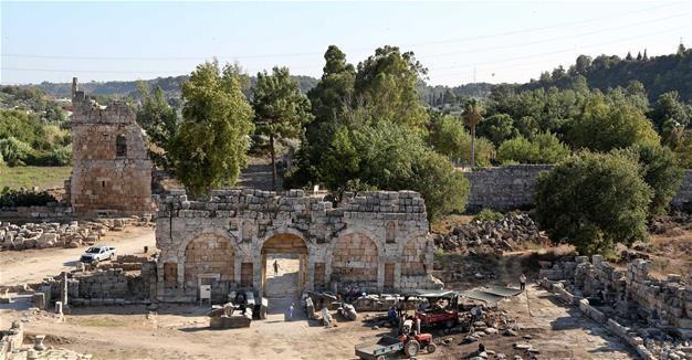 Ancient Hellenistic towers in Antalya being restored