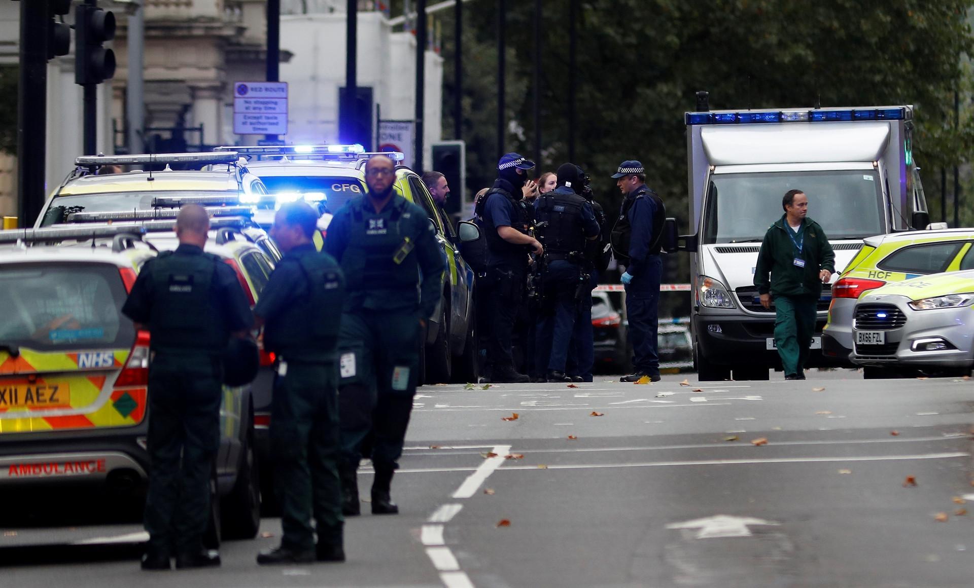Car hits pedestrians outside London museum