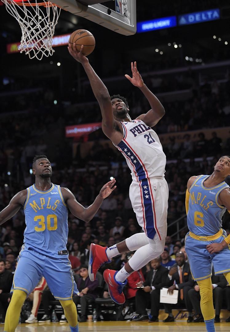 Embiid dominates as Sixers beat Lakers in young talent showcase