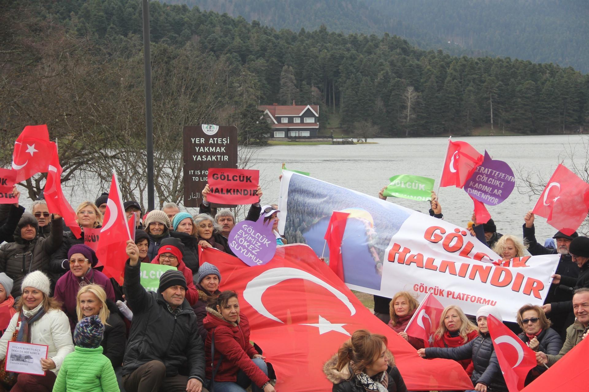 Protestors demand halt of planned construction in Gölcük Natural Park in Turkey’s Bolu