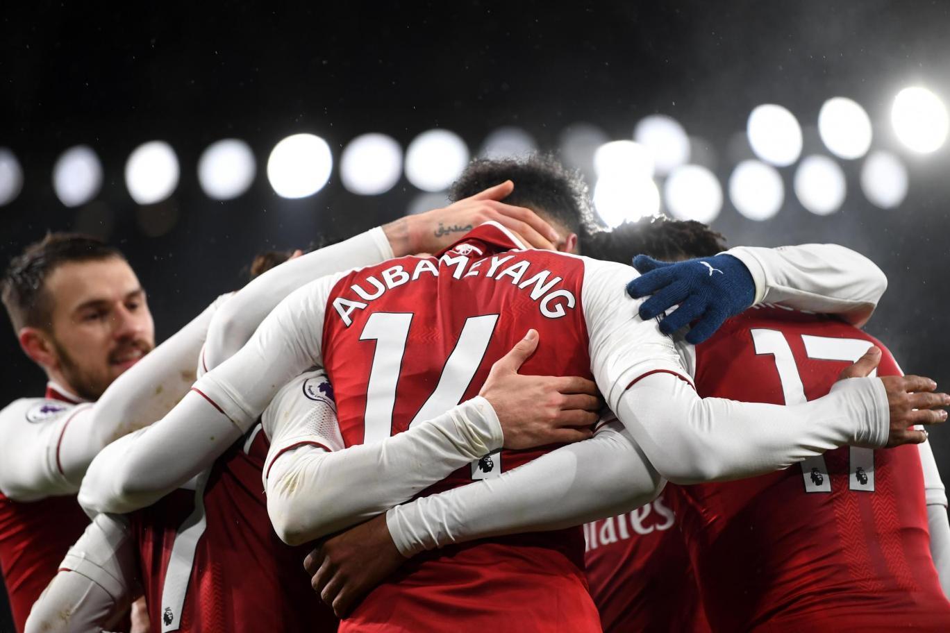 Ramsey’s hat-trick takes down Everton in Aubameyang debut