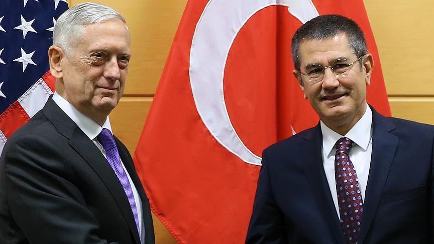 Turkish Defense Minister Canikli set to talk with U.S. counterpart Mattis in Brussels
