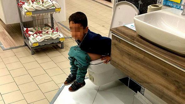 Shoppers in shock after infant leaves feces on display toilet at Sakarya mall