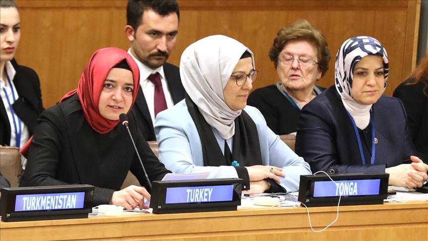 Turkish family and social affairs minister tackles violence against women at UN