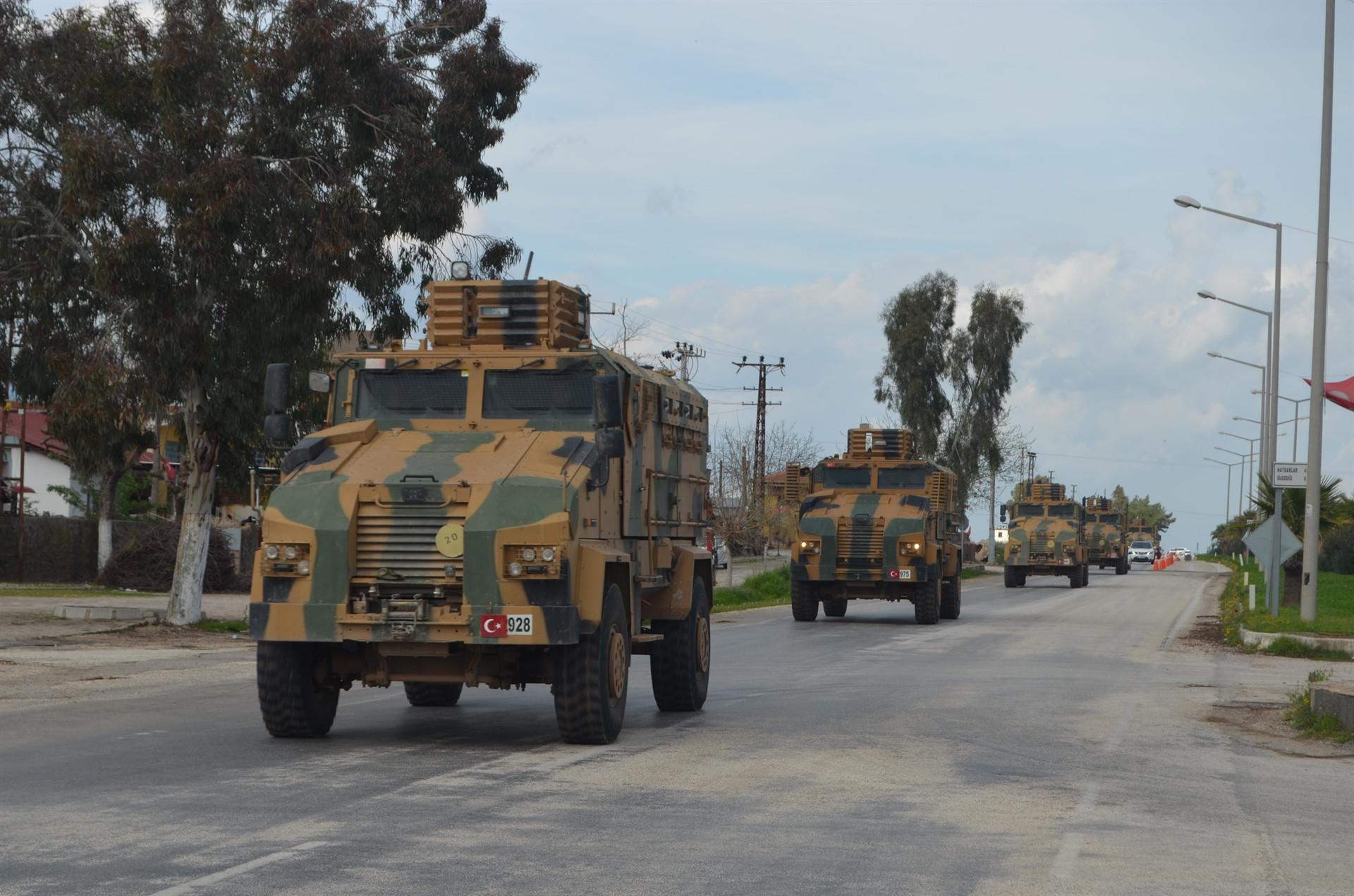 Turkish army airdrops info sheets in Afrin during military operation