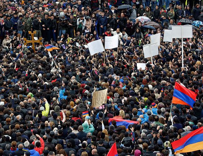Armenian ruling party quits PM race as protest leader bids for power