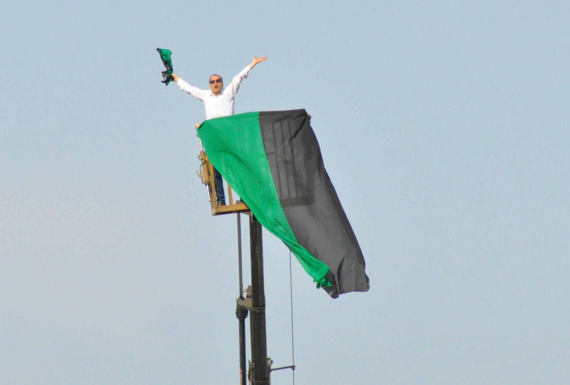 Man banned from entering stadium buys crane to watch football game