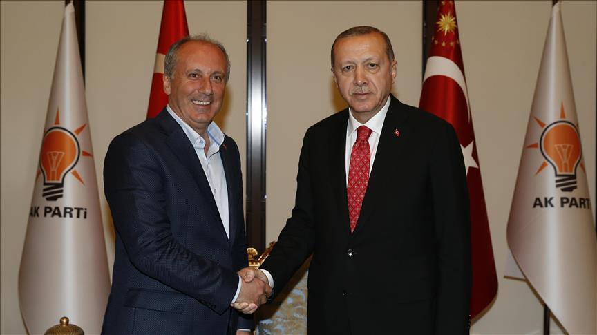 Erdoğan receives opposition CHP presidential candidate İnce for visit