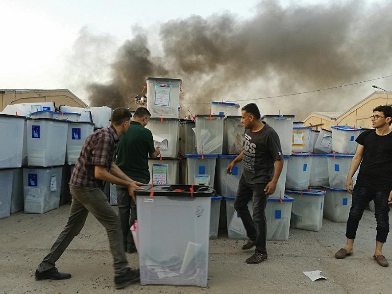 Iraqi PM says burning of ballot-box storage site is a plot