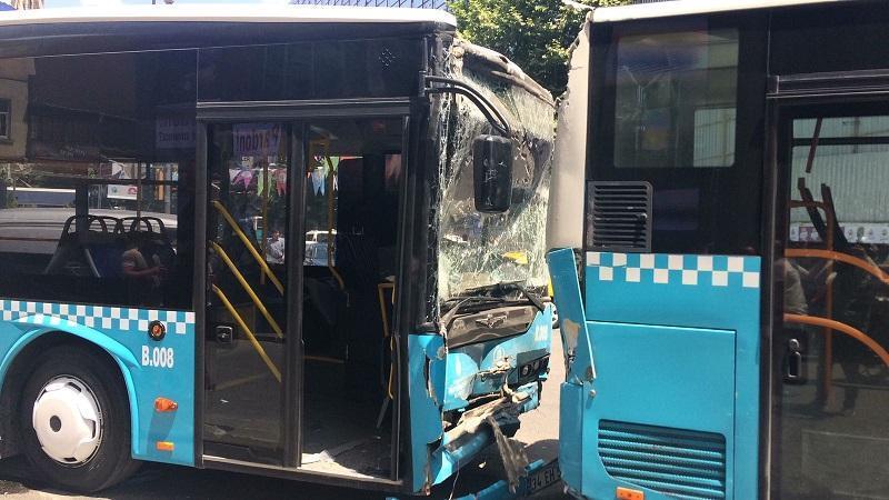 Six injured as three buses crash in Istanbul