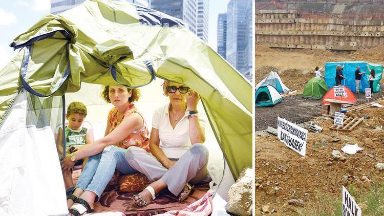 Victims of urban transformation protest still-unfinished construction in Istanbul’s Fikirtepe