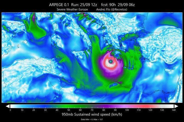 Hurricane Medicane hits football matches before hitting Turkey