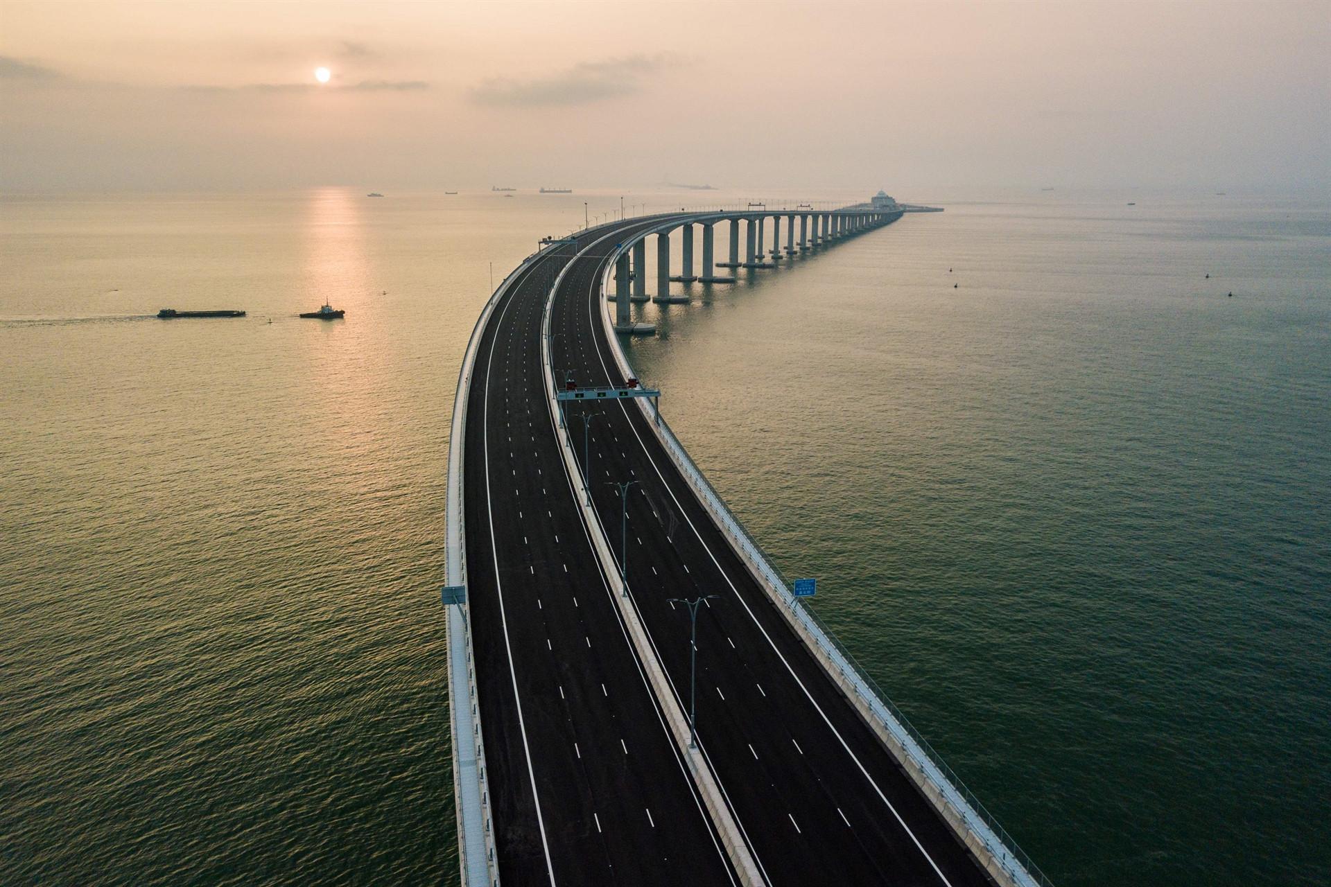 China opens mega bridge linking Hong Kong to mainland