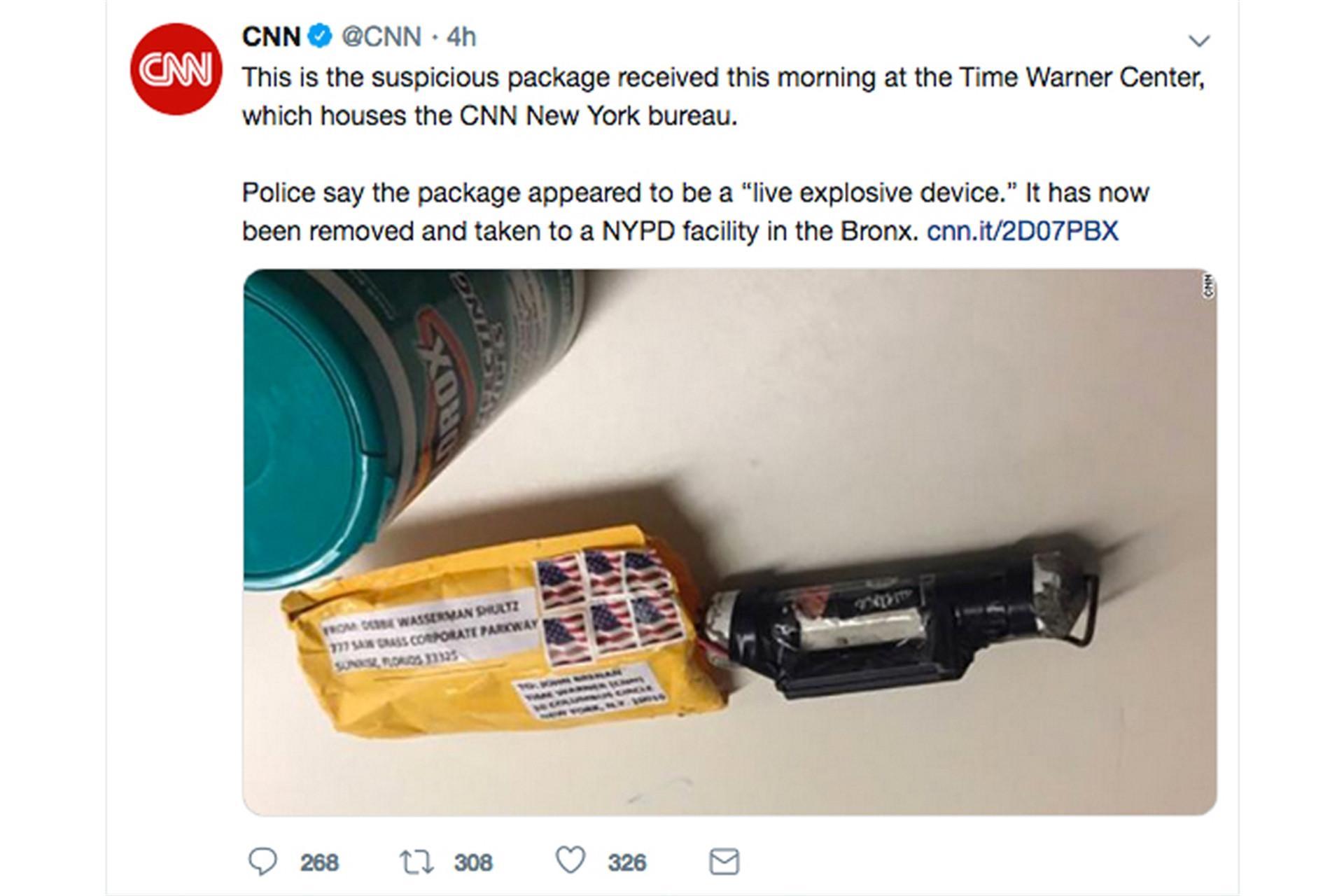 Pipe bombs target Democrats, CNN as political strain grows in US