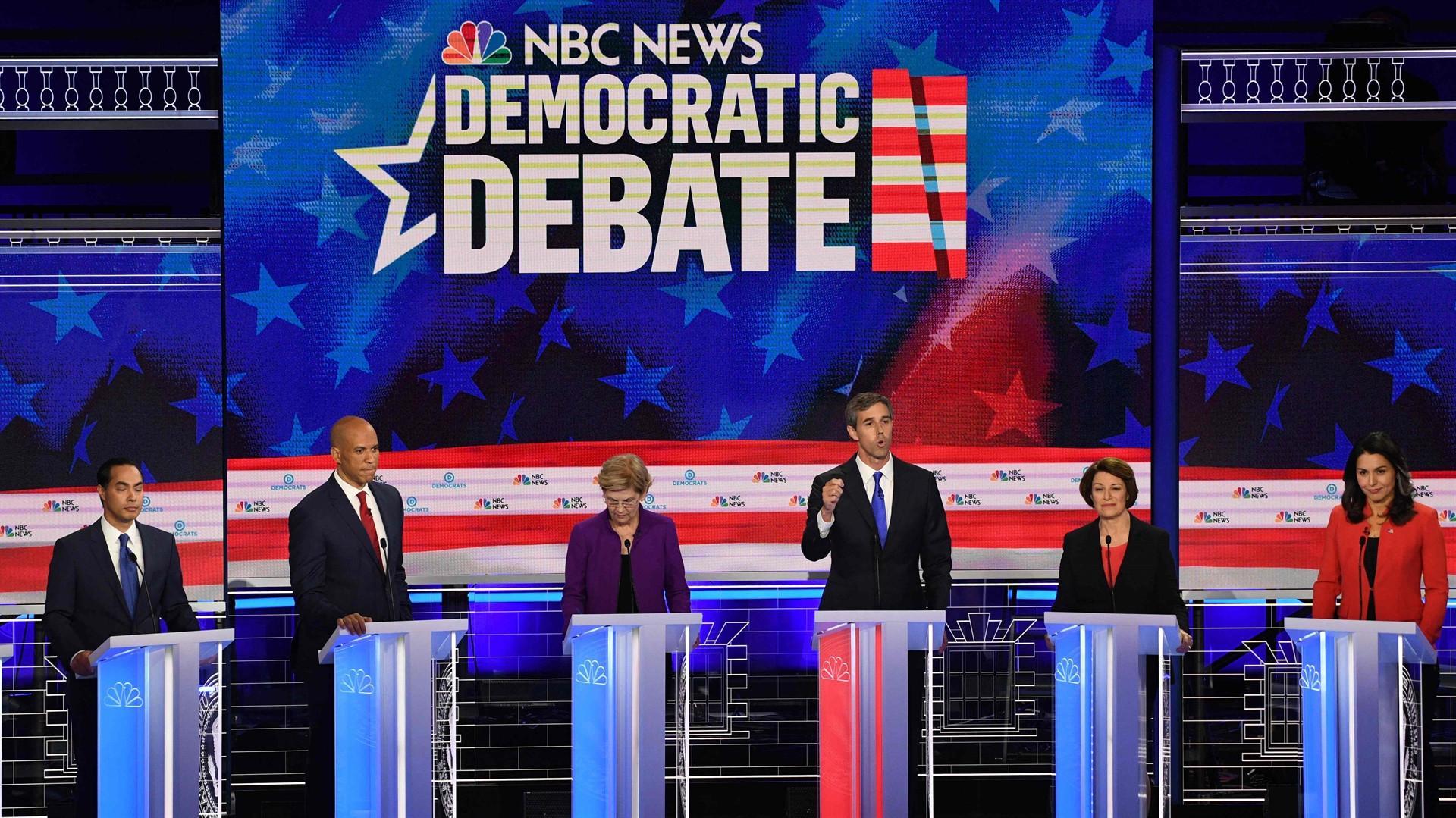 Democrats rail against economy-for-the-rich in first debate