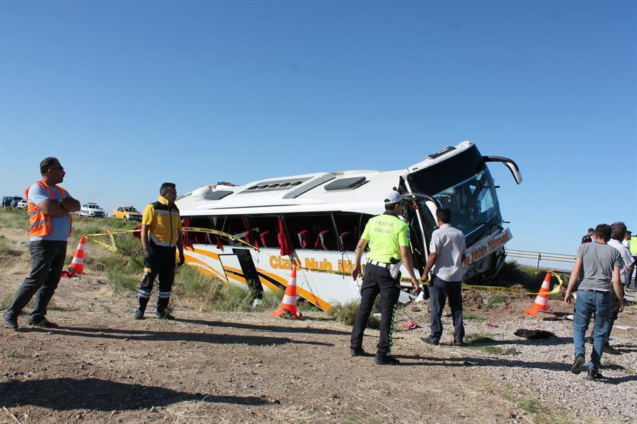 Passenger bus plunges off road, 41 injured