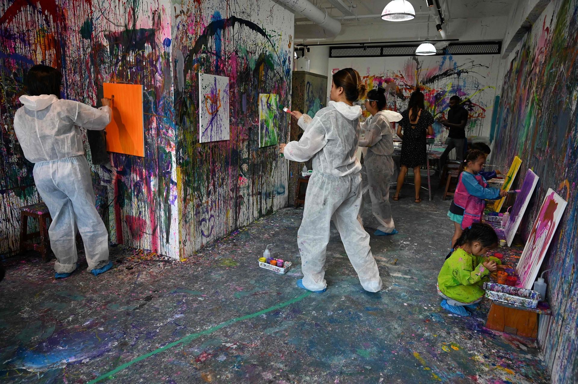 Paint relief: Singaporeans make messy art to de-stress