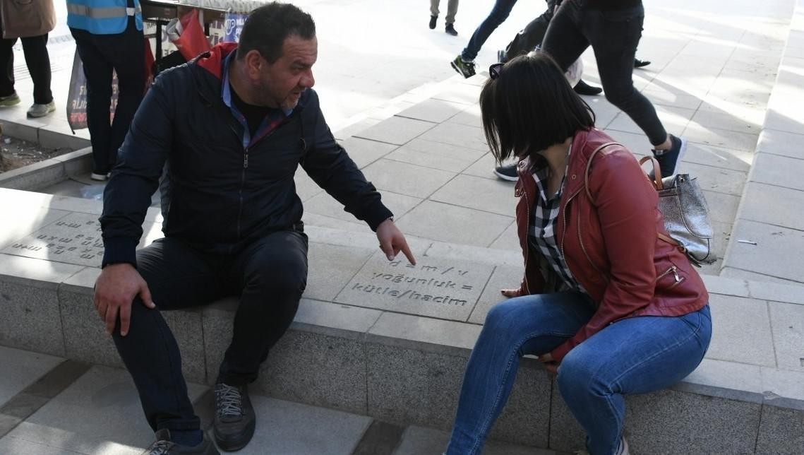 Sidewalk in Turkish capital offers lessons in math