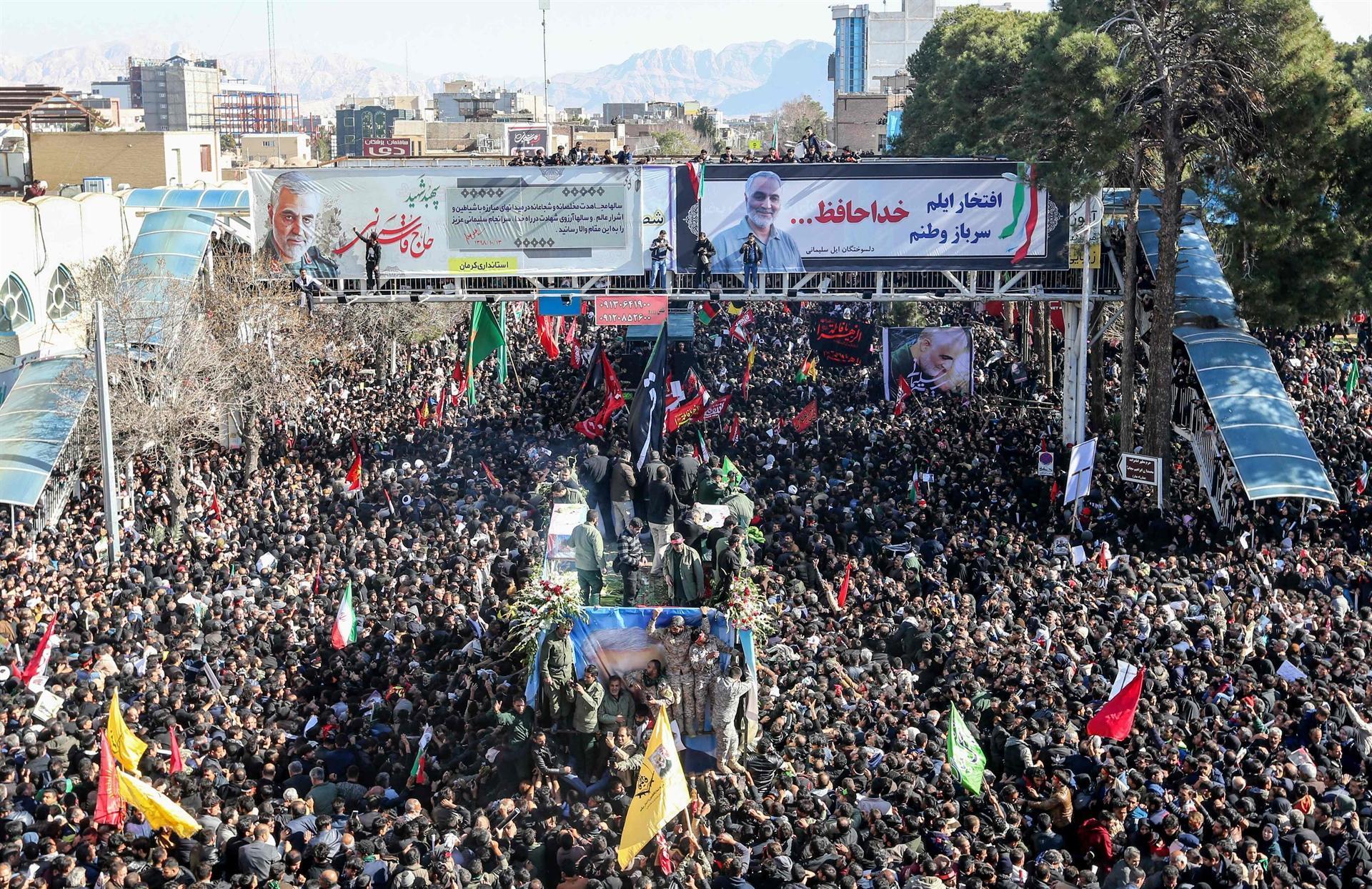 Stampede kills at least 56, injures 200 at Soleimanis funeral