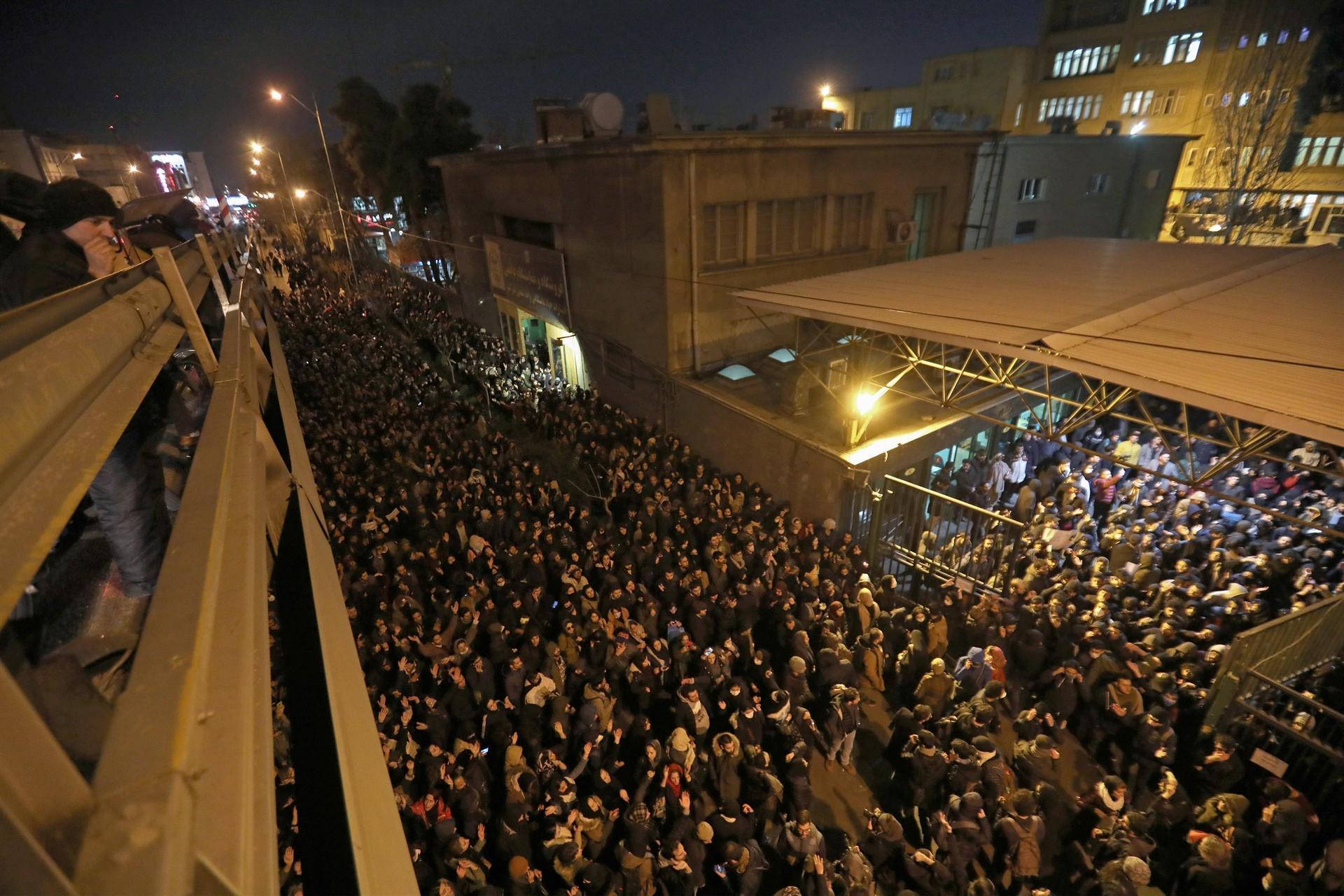 Protests pile pressure on Iran after admission of plane strike