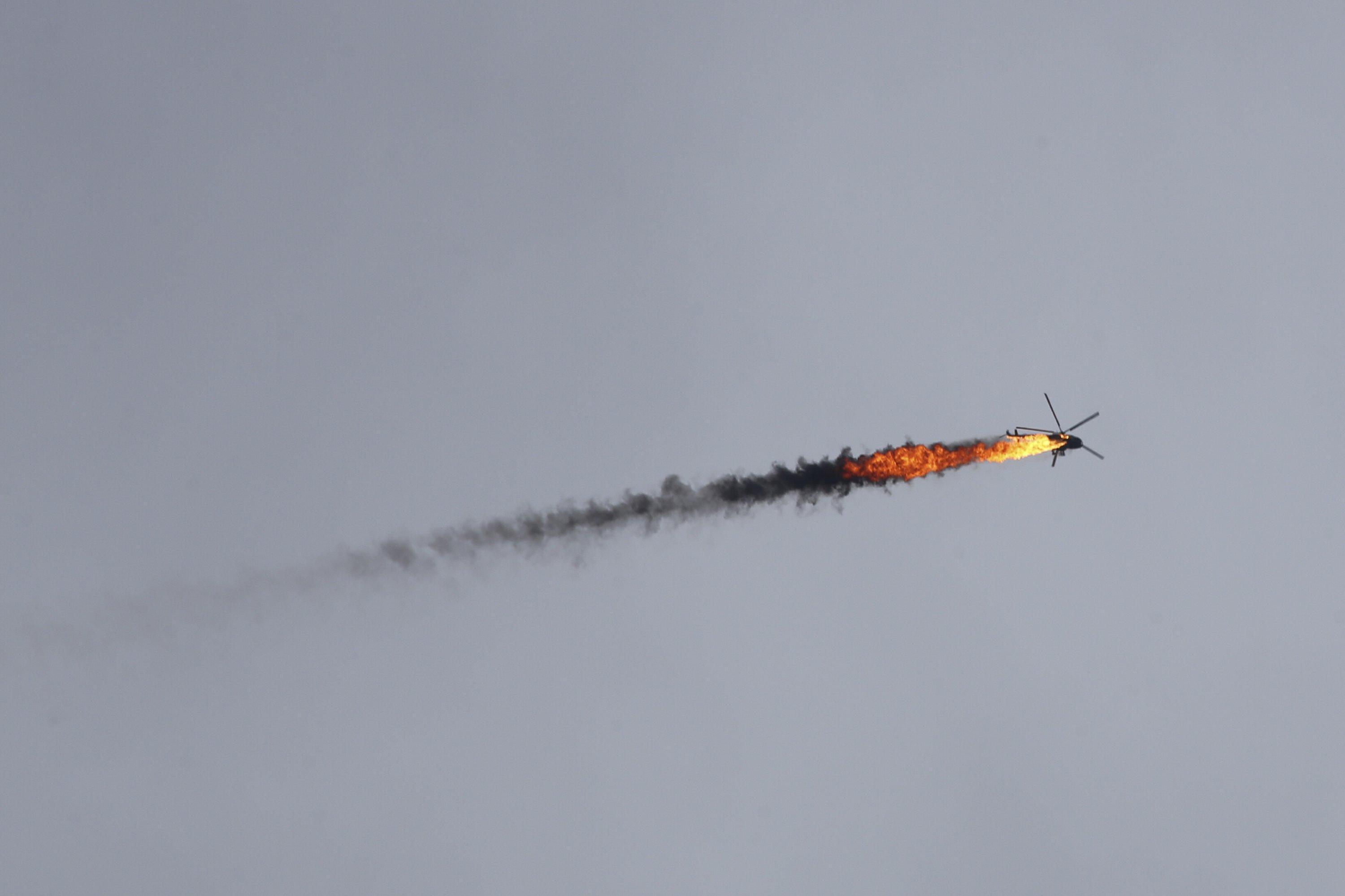 Assad regime helicopter downed in northwest Syria