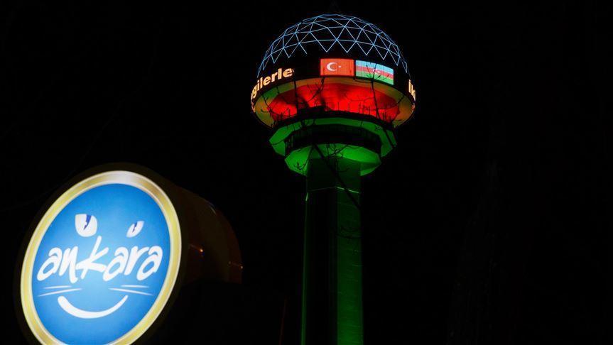Ankara’s Atakule illuminated in colors of Azerbaijan’s flag