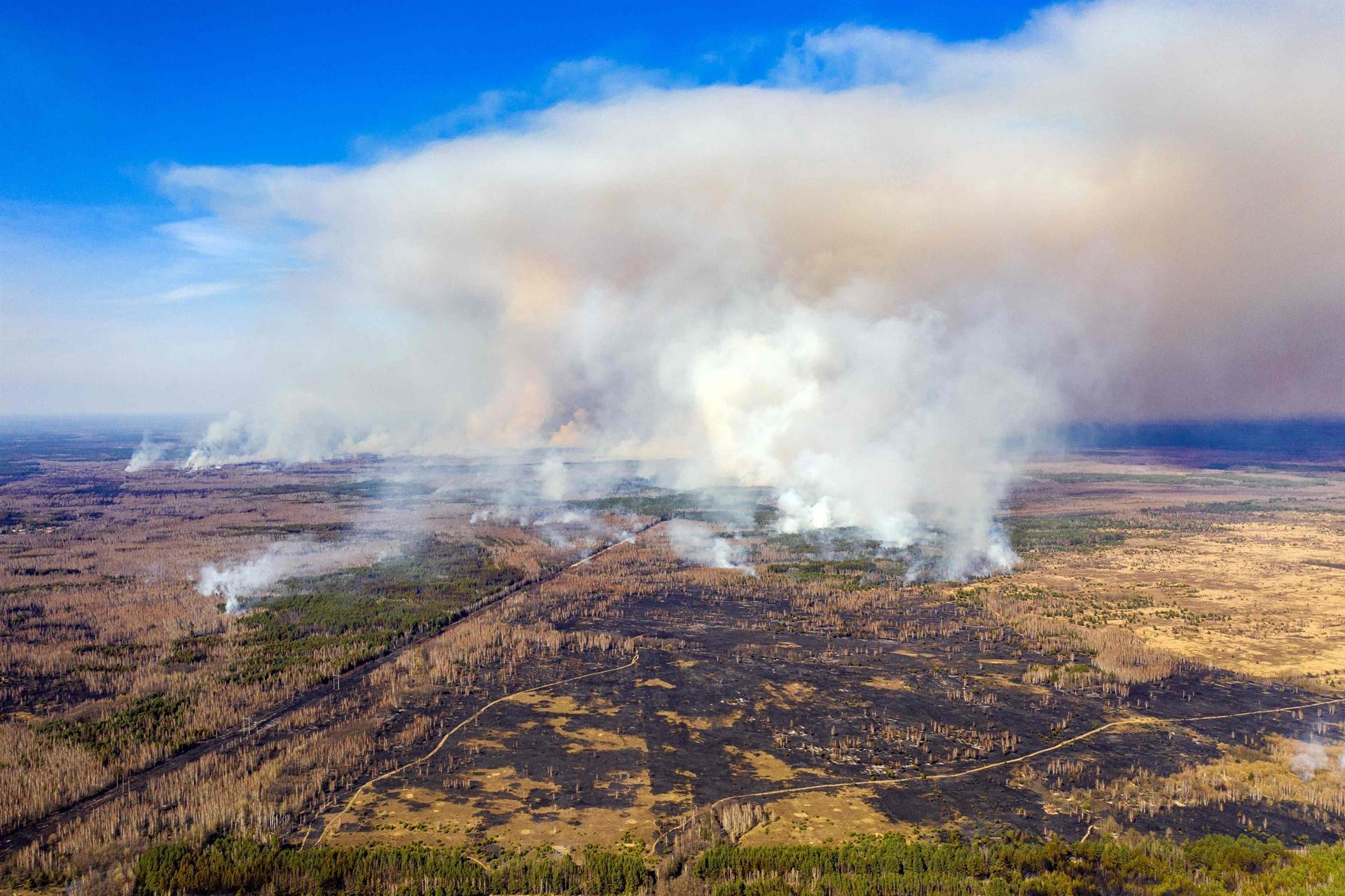 Fire raging near Ukraines Chernobyl poses radiation risk, say activists