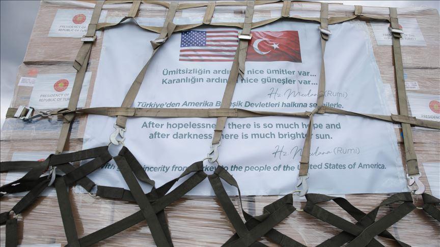 Turkish plane with 2nd batch of virus aid lands in US