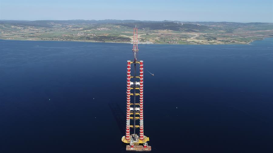 Last steel block placed in Çanakkale 1915 Bridge