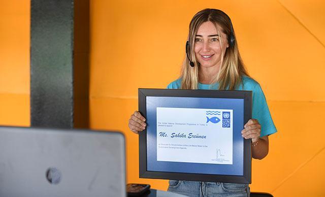 Free-diving champ honored with UN title