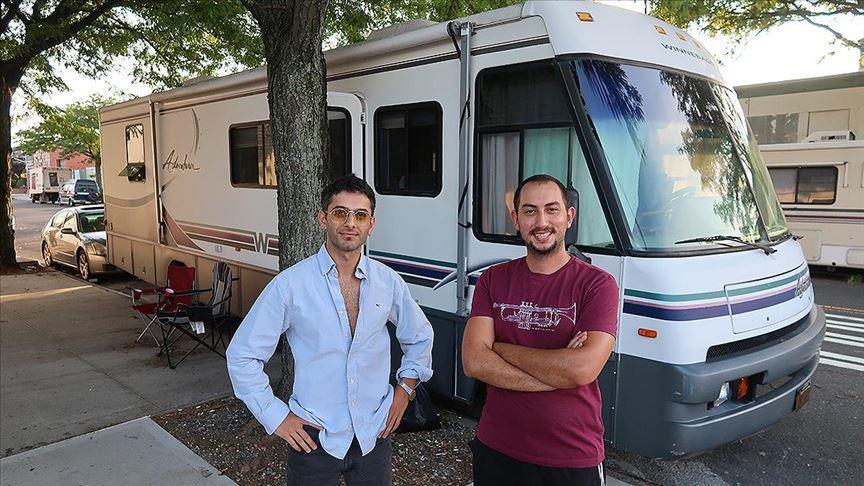 Turkish duo enjoy free and economical life with their caravans