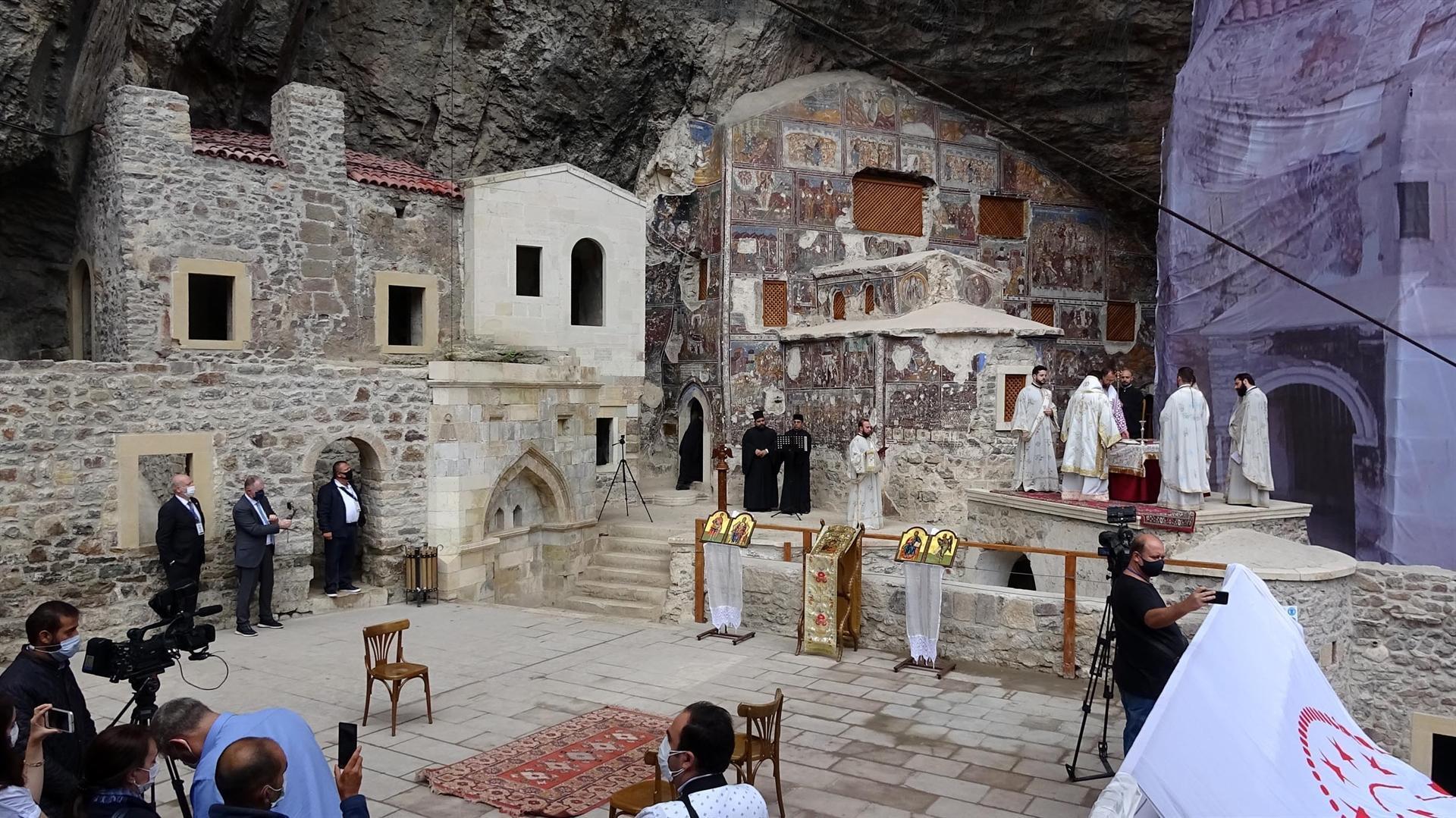 Monastery holds mass with limited participation