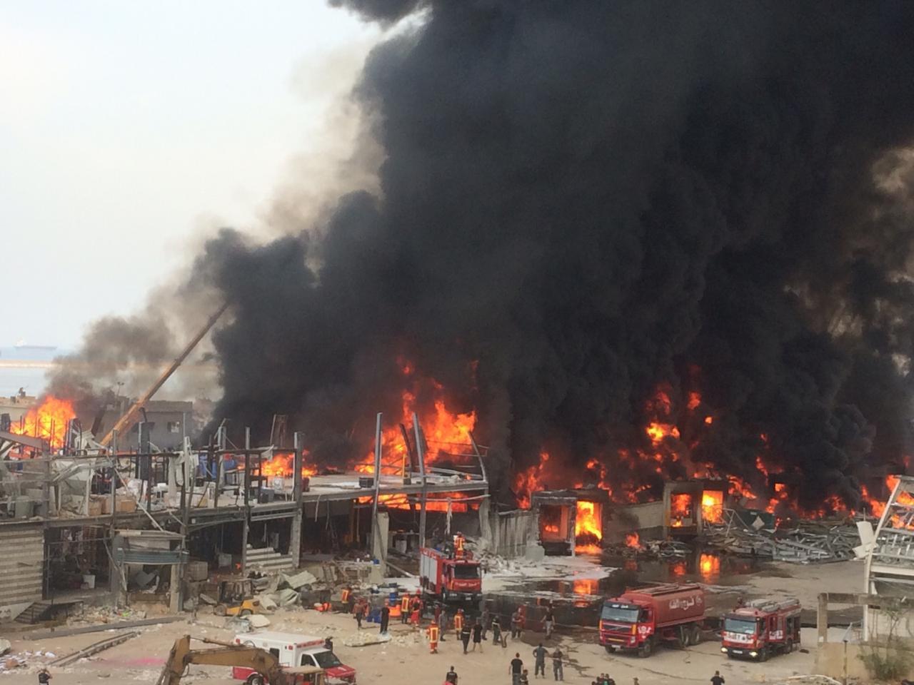 Huge fire at Beirut port weeks after deadly blast